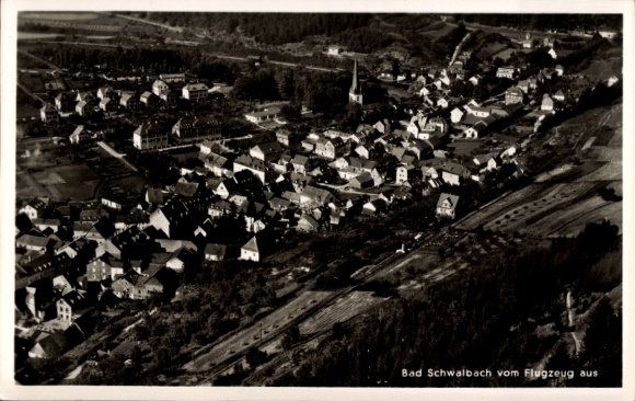 Postcard Bad Schwalbach im Taunus, aerial photograph