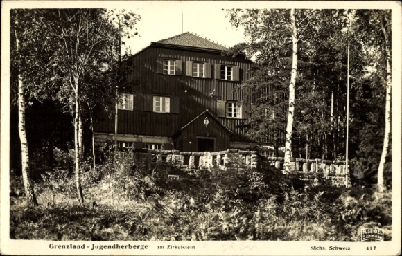 Ak Reinhardtsdorf Schöna in Saksen, jeugdherberg Grenzland in Zirkelstein