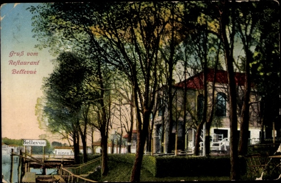 Ak Woltersdorf bei Berlin, Restaurant Bellevue, Woltersdorfer Schleuse