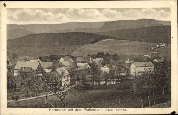 Ak Hermsdorf Rosenthal Bielatal Saksisch Zwitserland, Pfaffenstein