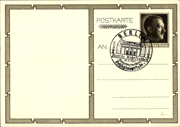Postal stationery Postcard Führer and Reich Chancellor Adolf Hitler, well-wishers, BDM