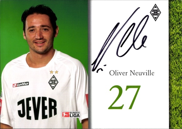 Autogrammkarte Fußballer Oliver Neuville, Borussia Mönchengladbach, Autogramm