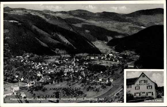 PC Hausen Raitbach im Wiesental Baden, aerial photo, inn to the lime tree
