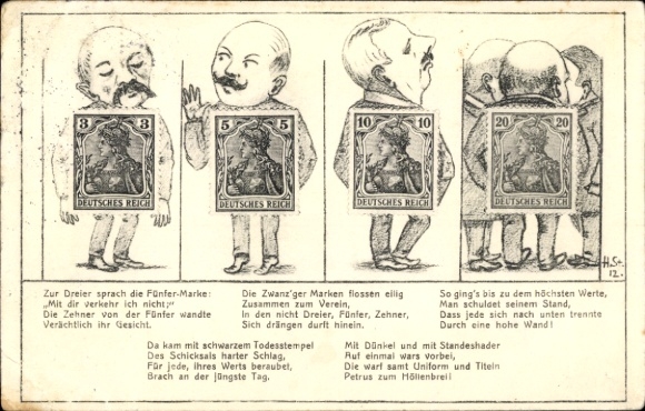 Ak Briefmarkensprache, Briefmarken, Gedicht