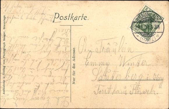 Postcard Braunlage in the Upper Harz, panorama, Wurmberg
