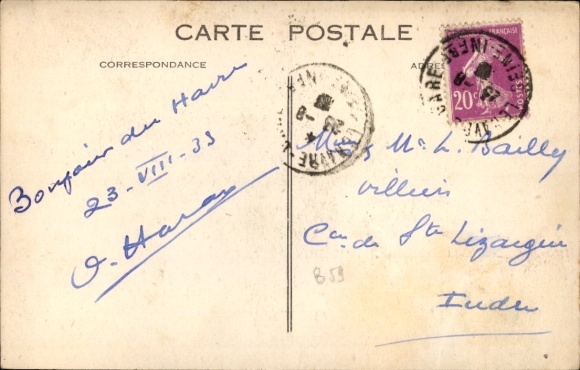 Postcard Le Havre Seine Maritime, lighthouse, storm, waves, ships
