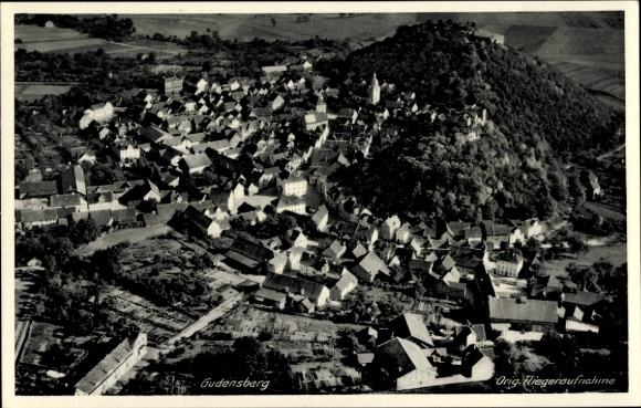 Postcard Gudensberg in Hesse, aerial photograph