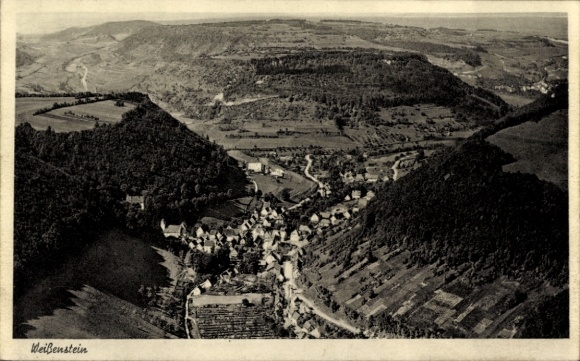 Postcard Weißenstein Lauterstein in Württemberg, aerial photograph