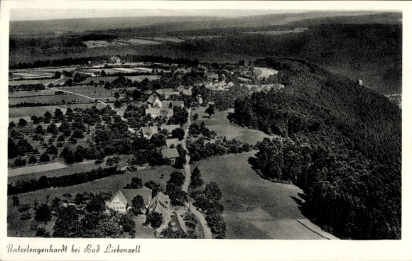 Postcard Unterlengenhardt Bad Liebenzell in the Black Forest, landscape view, town Unterlengenhardt, fortified