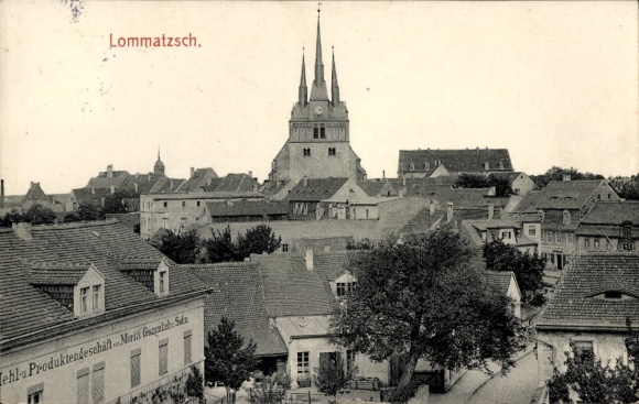 Ak Lommatzsch in Sachsen, Teilansicht