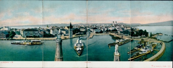 Klapp Ak Lindau am Bodensee Schwaben, Gesamtansicht
