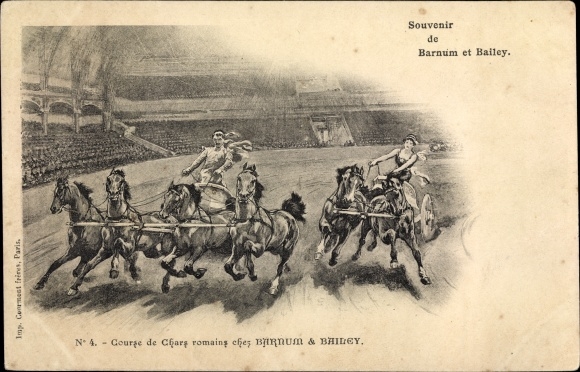 Artist PC Barnum &amp; Bailey Circus, Course de Chars romains, Hippodrome, Chariot