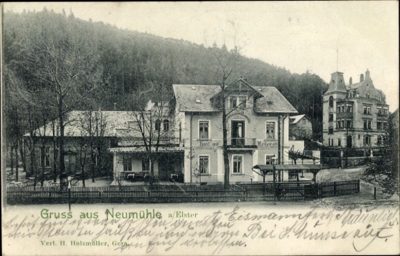 Ak Neumühle an der Elster Greiz in Thüringen, Hotel