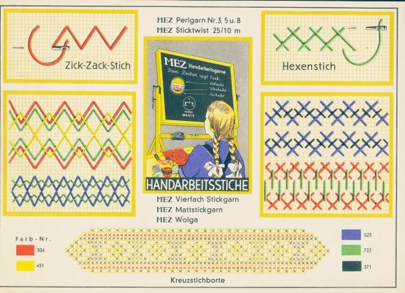 Timetable CET Sewing thread and handicraft yarns, handicraft stitches, dwarves
