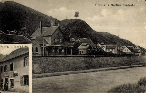 Postcard Martinstein an der Nahe, partial view, commercial building Jakob Stern