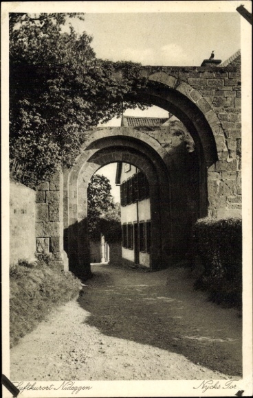 Postcard Nideggen in the Eifel, Nycks Gate