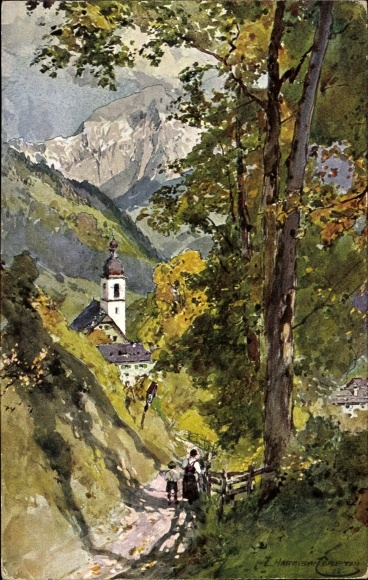 Kunstenaarskaart Compton, Edward Harrison, kavel uit Ramsau