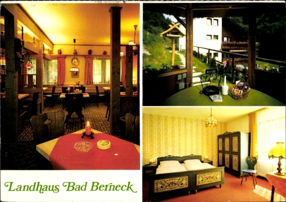 Postcard Bad Berneck in the Fichtelgebirge Bavaria, interior shots of the country house, rustic atmosphere,