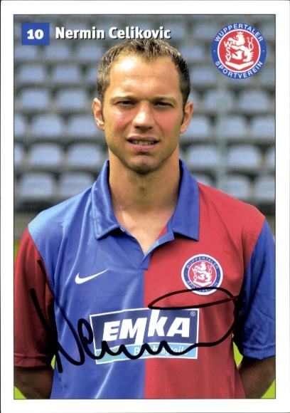 Autograph card footballer Nermin Celikovic, Wuppertaler SV, autograph