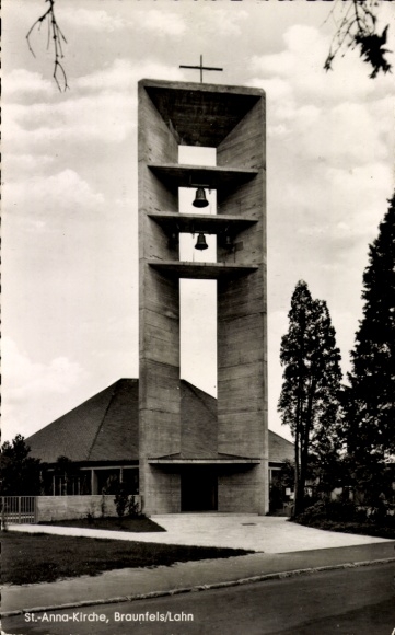 Postcard Braunfels Lahn, St. Anna Church, bell tower