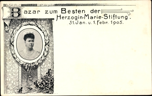 Postcard Duchess Marie Foundation, Bazar, 1905