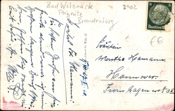 Postcard Bad Wilsnack in the Prignitz, town hall, church, market square
