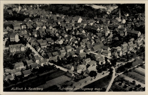Postcard Nußloch Baden Württemberg, aerial photograph