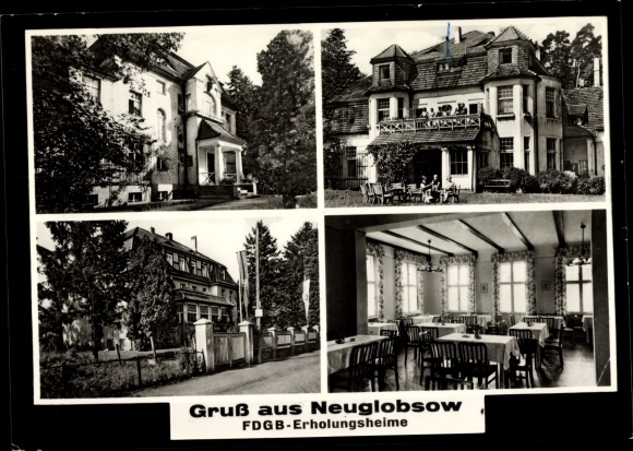 Postcard Neuglobsow Stechlin Brandenburg, FDGB convalescent homes