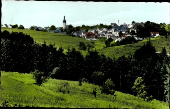 Postcard Schwarzenbach am Wald Upper Franconia, general view
