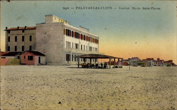 Postcard Palavas les Flots Hérault, Institut Martin Saint Pierre, beach
