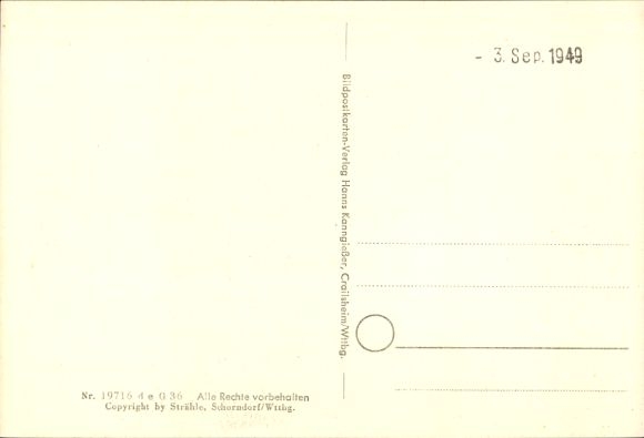 Postcard Obertinning, aerial photograph