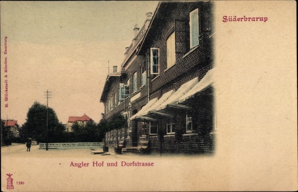Ak Süderbrarup in Sleeswijk-Holstein, Angler Hof en Dorfstrasse