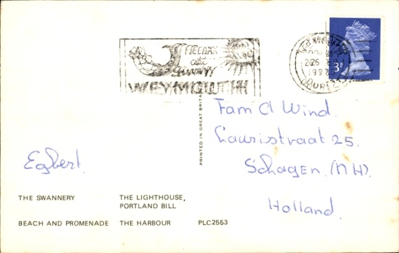 Postcard Weymouth South West England, Lighthouse, Portland Bill, Beach, Harbor
