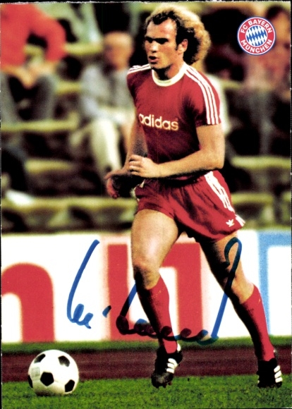 Autograph card footballer Uli Hoeness, FC Bavaria Munich, autograph