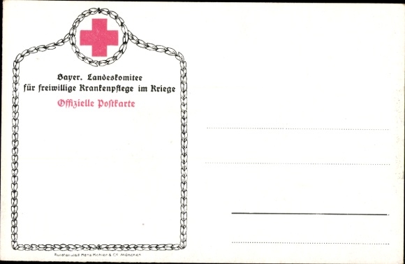 Kunstenaarskaart Diemer, Zeno, Duits hospitaalschip, verpleging in oorlog, WOI