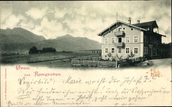 Ak Bergen im Chiemgau in Oberbayern, Rumgraben, Pensionshaus