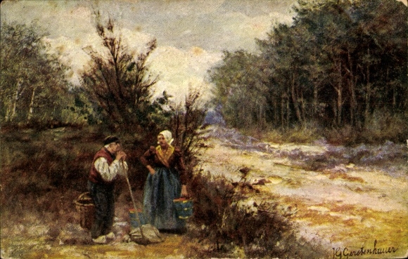 Künstler Ak Gerstenhauer, Mann und Frau in Tracht
