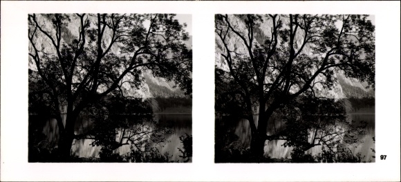 Stereo spatial image photo &quot;Traditionsgau Munich Oberbayern&quot; No.97 Hintersee, Hoher Göll, Mühlsturzhörner