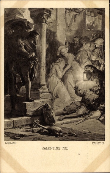 Kunstenaar Ak Kreling, Faust IX., Valentins Tod, Ackermann 1969