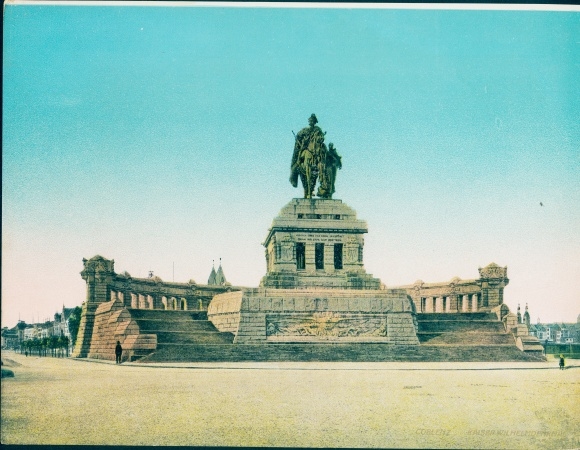 Chromo photo Koblenz, Kaiser Wilhelm monument