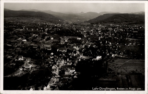 Postcard Dinglingen Lahr in the Black Forest, aerial photograph