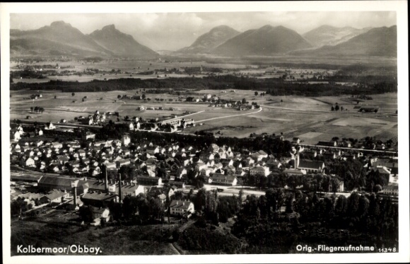 Postcard Kolbermoor in Upper Bavaria, aerial photograph
