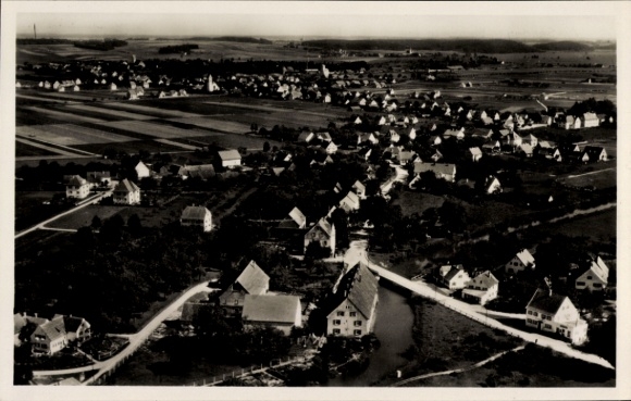Postcard Ay Senden Bavaria, aerial photograph
