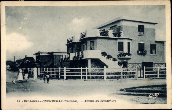 Postcard Riva Bella Calvados, Avenue de Semaphore