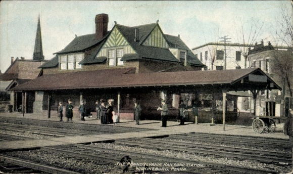 Ansichtkaart Wilkinsburg Pennsylvania USA, treinstation