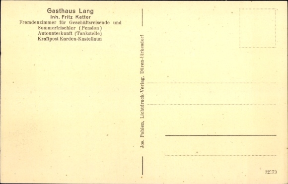 Postcard Zilshausen in Rhineland Palatinate, Gasthaus Lang