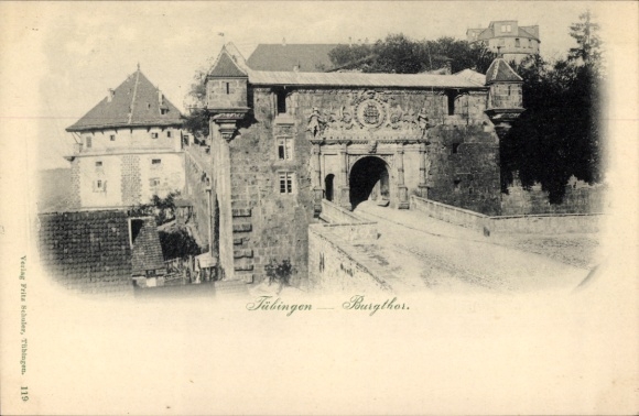 Ak Tübingen am Neckar, Burgthor,  Architektur, Verlag Frits Schuler, Tübingen