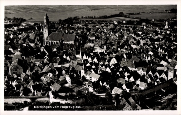 Postcard Nördlingen in Swabia, aerial photograph