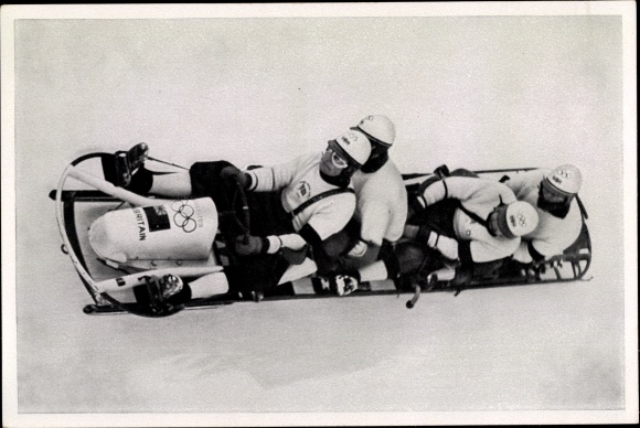 Collection picture Olympia 1936, four-man bob Great Britain I, McEvoy, Dugdale, Green, Cardno