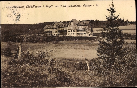 Postcard Mühlhausen Bad Elster Vogtland, convalescent home of the local health insurance company Plauen